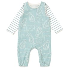 MTX05: Baby Sage Animal Print Dungaree & Top Outfit (0-18 Months)